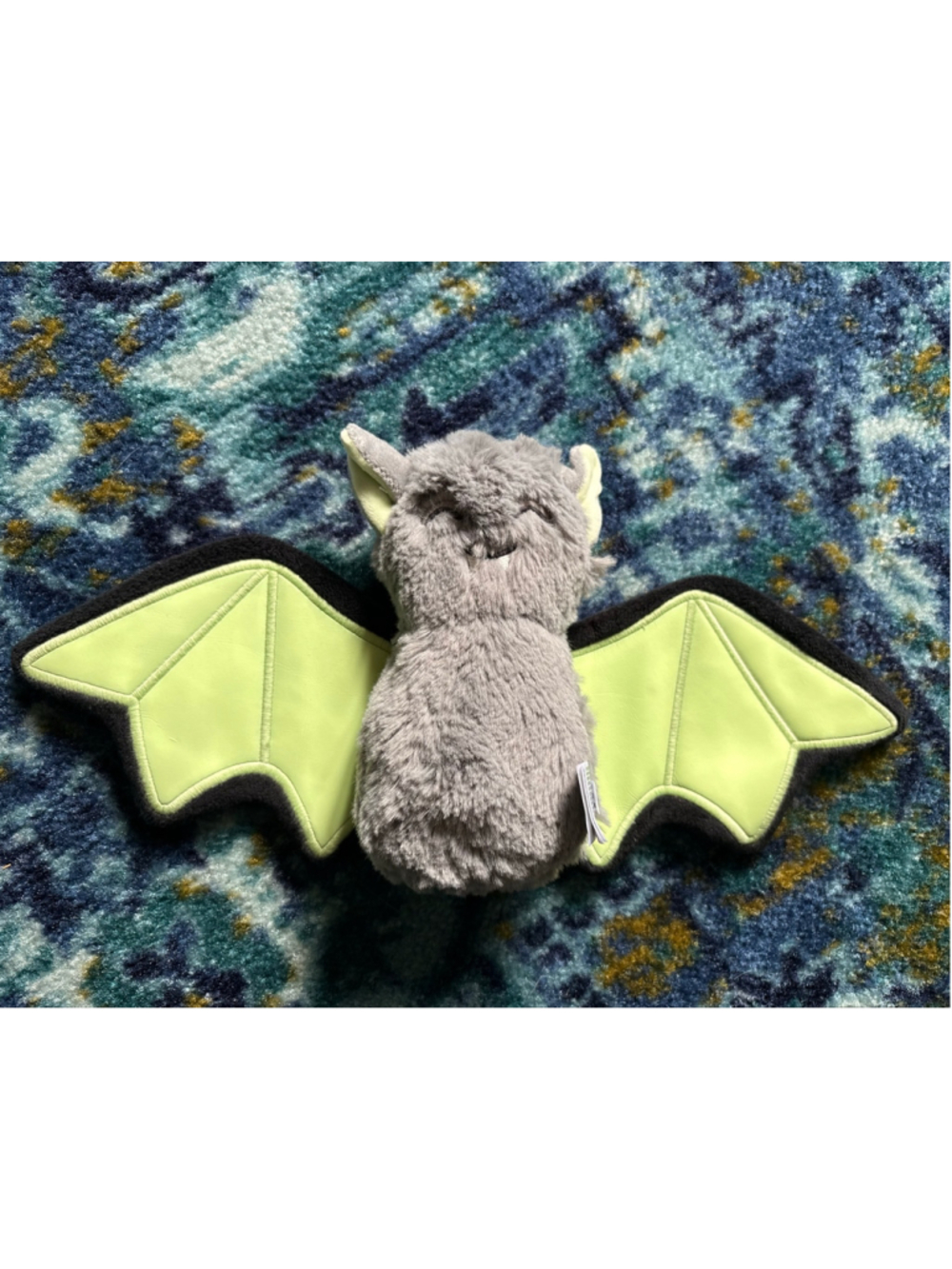 Slumberkins Silver Gray Bat Plush Mini Kin Lime Green Wings Halloween